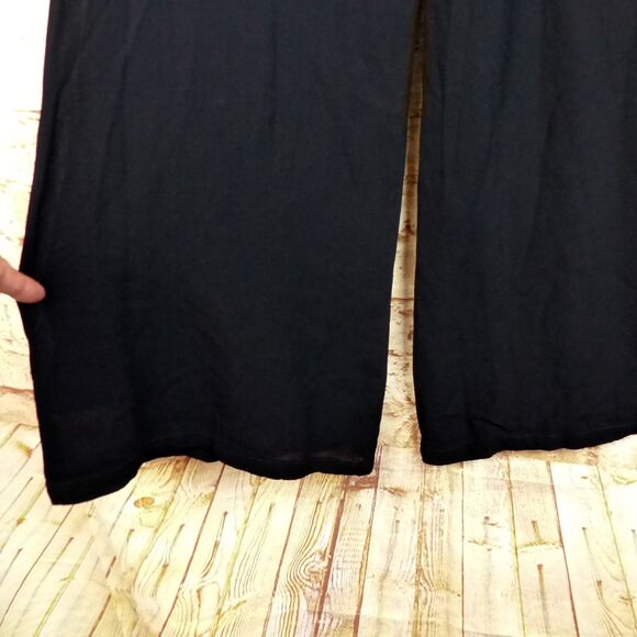 Reformation Pants Womens 8 Black Wide Leg High Rise Tie Belt Flowy Lined Boho - Picture 7 of 11